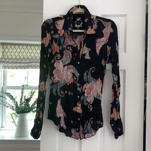 Cino Kimono Floral Button Down Tunic